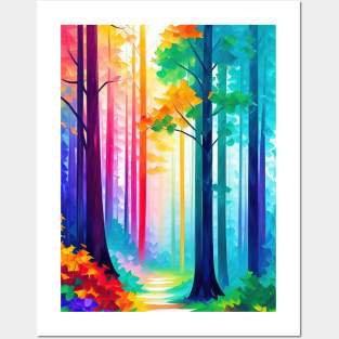 Psychodelic Forest In Watercolor Style - AI Art Posters and Art